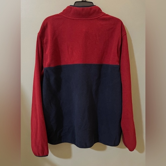 Lands' End Fleece Pullover Top Shirt Soft Stretch Burgundy Navy Men's Size XXL - Picture 5 of 7